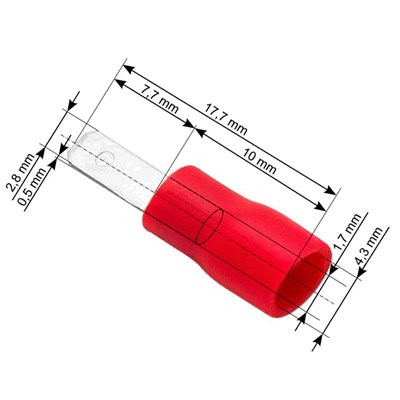 Wsuwka płaska 2,8x0,5 czerwona opakowanie