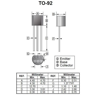 2N2907A tranzystor PNP TO92 - opak.