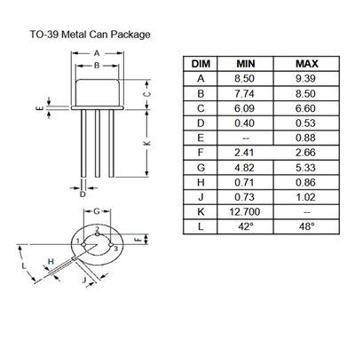 2N2905 tranzystor PNP TO39
