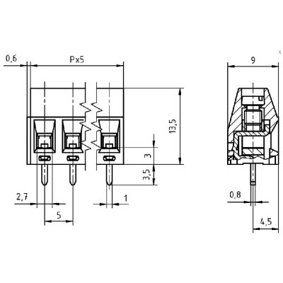 AK350/2-5,0-V-Green, RM5,0