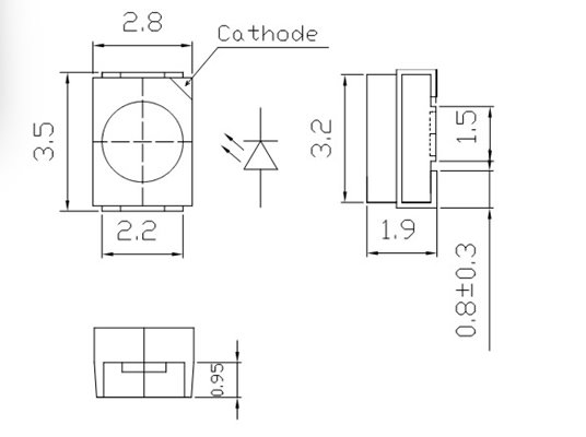 Dioda LED 3528 pomarańczowa opak.
