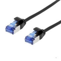 Patch cable U/FTP Cat.6a extra slim  0,25m-SW