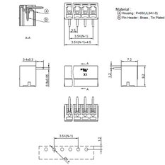 YX2500RG-3.5 06P pozioma, RM3,5