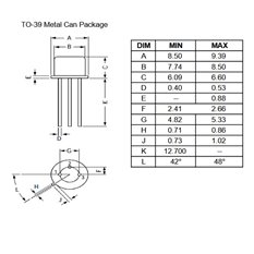 2N2905 tranzystor PNP TO39