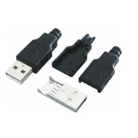 USB typ A wtyk na kabel, czarny