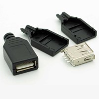 USB typ A gniazdo na kabel, czarne