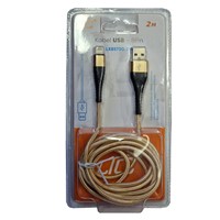 USB - 8pin, plecionka  - 2mb złota