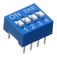 DIP Switch  4-torowy, RM2.54 niebieski