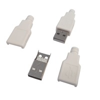 USB typ A wtyk na kabel, biały