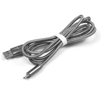 USB - micro, plecionka srebrna - 120 cm
