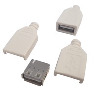 USB typ A gniazdo na kabel, białe