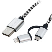 USB - 8pin/micro, plecionka  - 1mb B&W