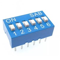 DIP Switch  6-torowy, RM2.54 niebieski